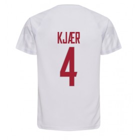 Danmark Simon Kjaer #4 Borta Kläder VM 2022 Kortärmad